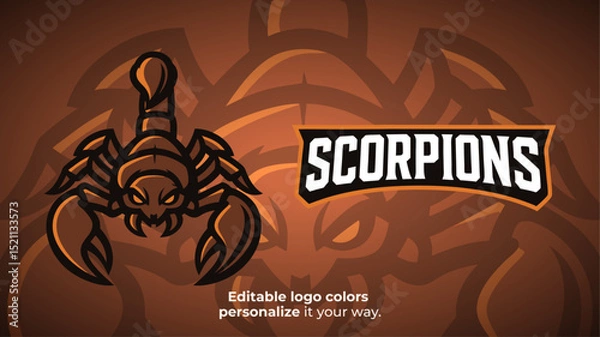 Obraz Classic Scorpion Mascot Logo with Open Claws – Gaming or Esports Team Identity
