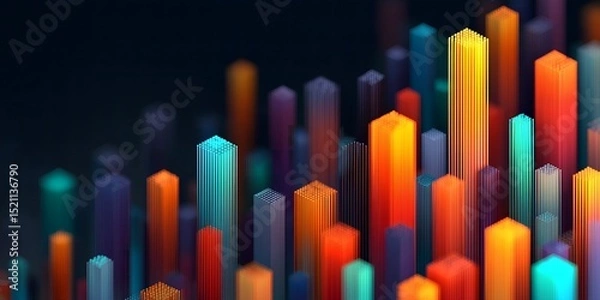 Obraz Digital futuristic bars chart