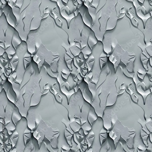 Fototapeta Textured gray decorative pattern in relief for background use  