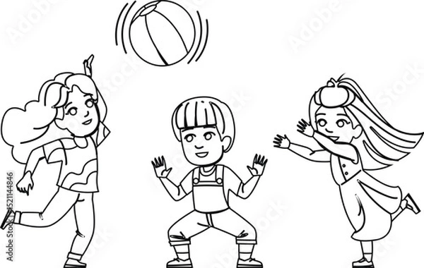 Fototapeta throw kids playing catch vector