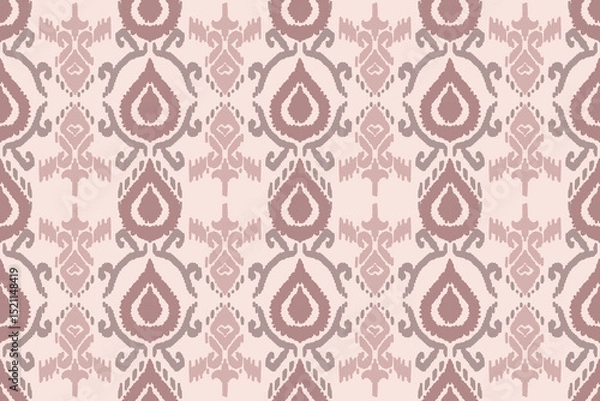 Fototapeta Abstract Vector, Batik, fabric embroidery, Ethnic pattern, Ogee, Geometric ethnic, Seamless textile, Ikat pattern, Ikat chevron, Paisley pattern, Vector element, native american, Background printing.
