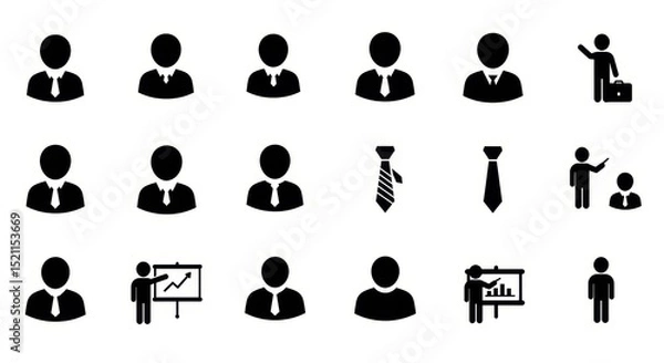 Fototapeta Businessman avatar icons collection, business people concepts