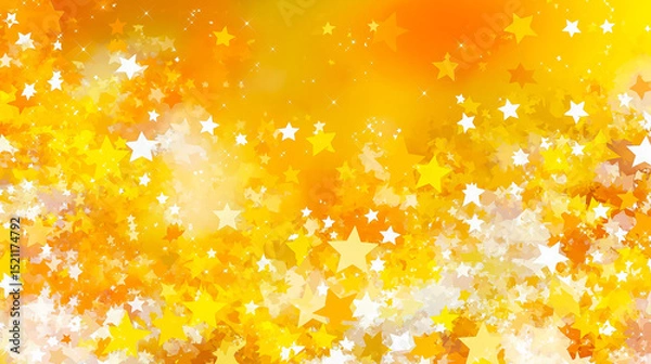 Fototapeta Vibrant yellow stars shine against an orange and gray backdrop, creating a lively and festive ambiance ideal for celebrations, invitations, and creative designs