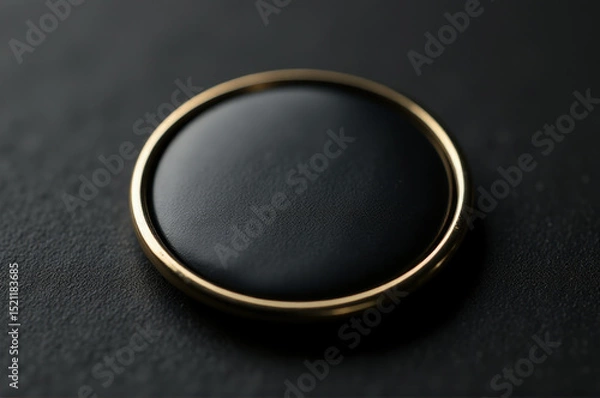 Obraz A close-up shot of a single button on a black background, suitable for use in technology or design related contexts