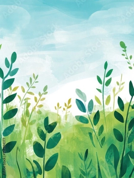 Obraz 植物　イラスト　風景
