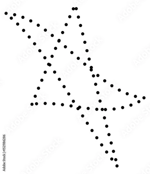 Fototapeta Geometric Star dotted Pattern. Doodle line