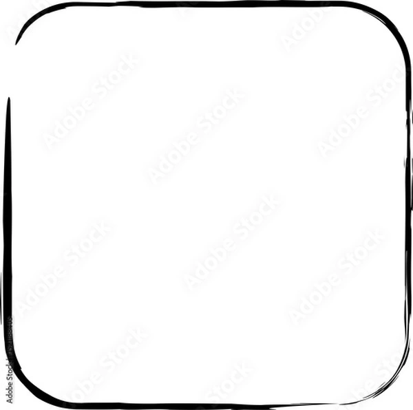 Fototapeta Rounded square brush strokes. Grunge design frames