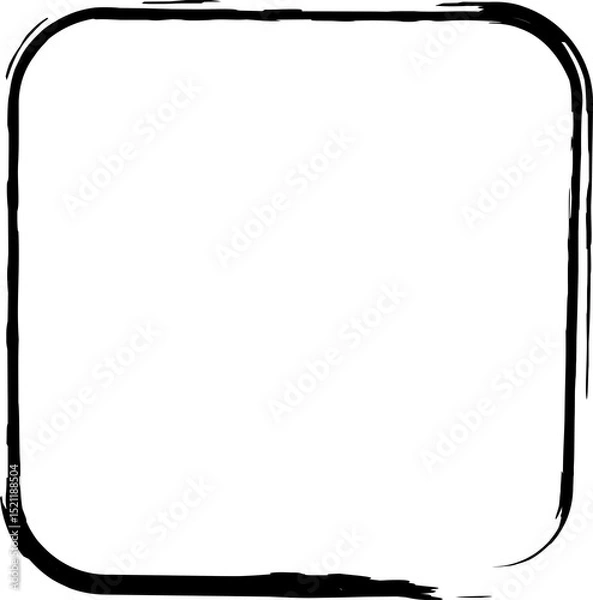 Fototapeta Rounded square brush strokes. Grunge design frames