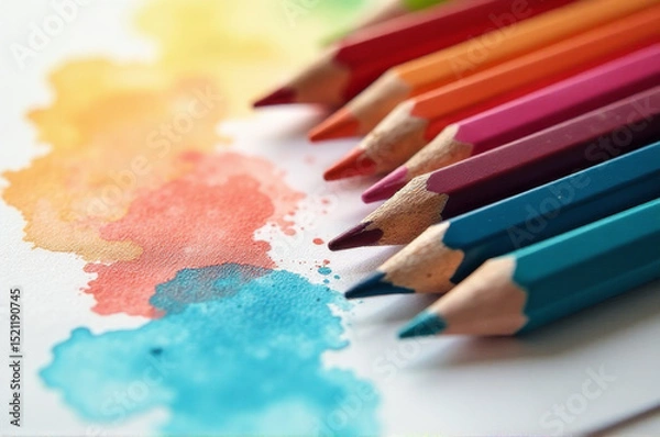 Obraz A collection of colorful pencils placed together, great for art projects or decoration