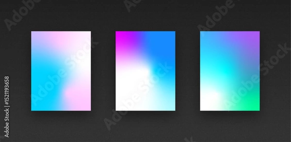 Obraz Colorful vibrant gradient background template copy space set. Various color combination backdrop design. Smooth color gradation for screen, mobile apps, poster, or banner design