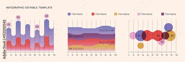Obraz Business Infographic Editable Templates for Extensive Data Visualization. Simple creative Infographic vector elements, charts, diagrams, timeline, steps and options for Business Presentation.