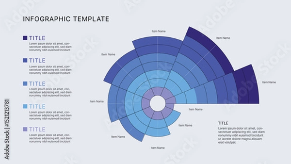 Obraz Circle Chart Business Infographic Editable Template for Extensive Data Visualization. Simple creative Infographic vector elements, charts, diagrams, steps and options for Business Presentation.