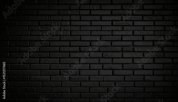 Fototapeta Abstract black brick wall pattern background with blank copy space and black backdrop perfect for design and presentations