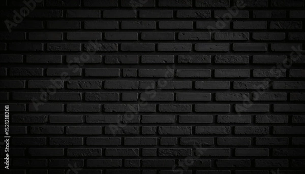 Obraz Abstract black brick wall pattern background with blank copy space and black backdrop perfect for design and presentations
