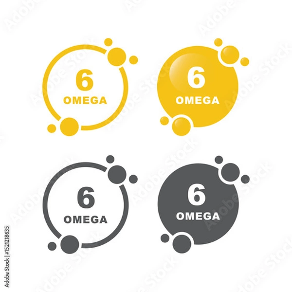 Obraz Omega 6 Nutrients for Kids and icon Vector Concept.