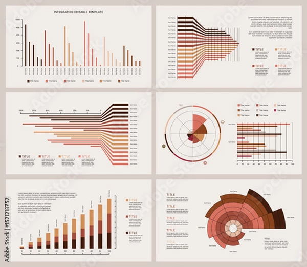 Obraz Business Infographic Editable Templates for Extensive Data Visualization. Simple creative Infographic vector elements, charts, diagrams, timeline, steps and options for Business Presentation.