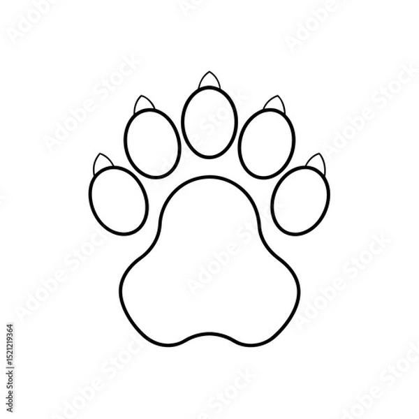 Obraz bear paw print on white background  