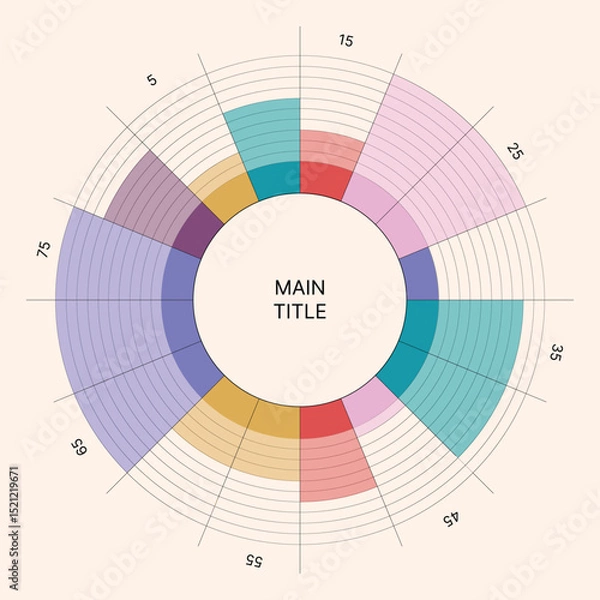 Obraz Circle Chart Business Infographic Editable Template for Extensive Data Visualization. Simple creative Infographic vector elements, charts, diagrams, steps and options for Business Presentation.