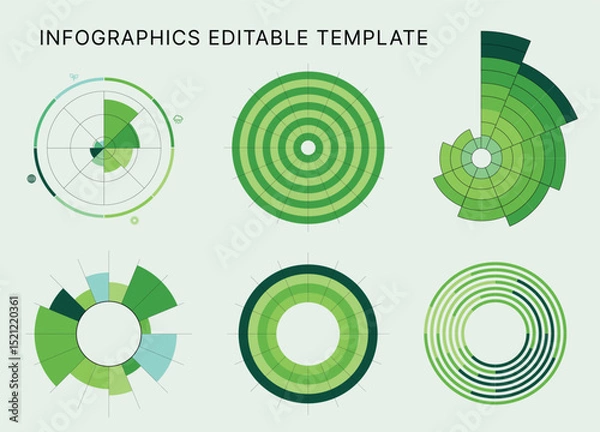 Obraz Circle Chart Business Infographic Editable Template for Extensive Data Visualization. Simple creative Infographic vector elements, charts, diagrams, steps and options for Business Presentation.