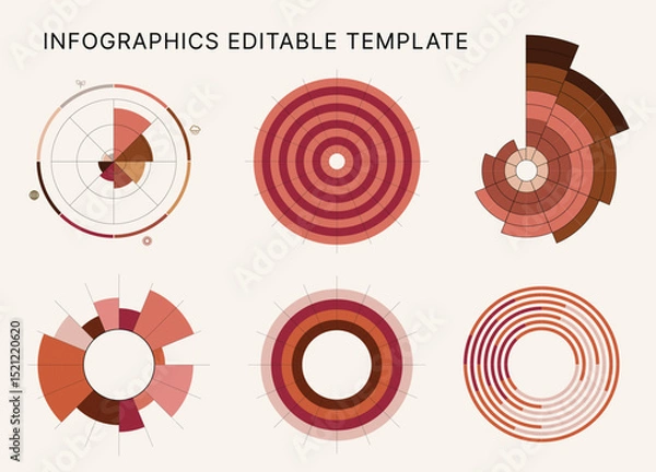Obraz Circle Chart Business Infographic Editable Template for Extensive Data Visualization. Simple creative Infographic vector elements, charts, diagrams, steps and options for Business Presentation.