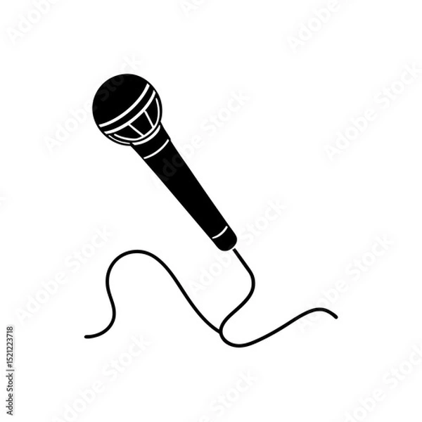 Obraz microphone with cord on white background  .svg