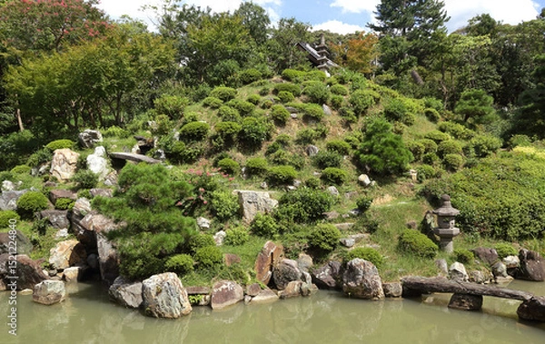 Obraz Beautiful japanese garden of Chishaku-in temple in Kyoto