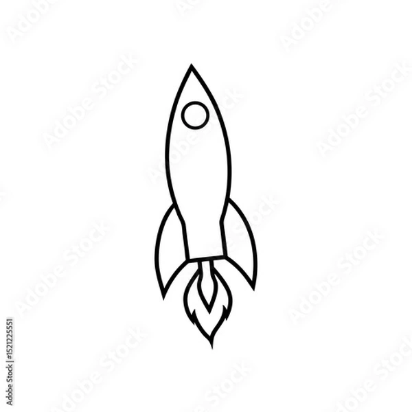 Obraz rocket booster flame on white background   