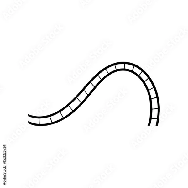 Obraz rollercoaster track on white background 