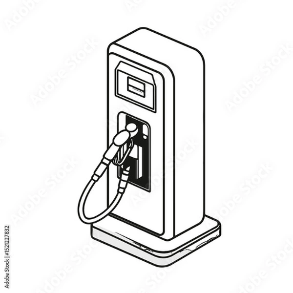 Obraz Gas station pump illustration for automotive industry and transportation concept