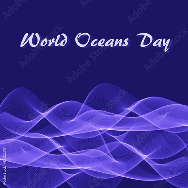 Fototapeta Abstract background with blue waves