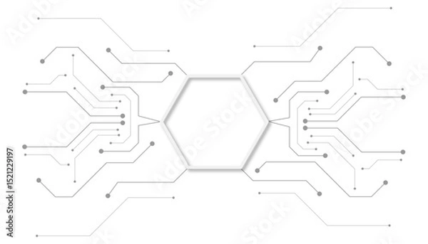 Fototapeta White circuit motherboard with blank CPU in the middle concept.