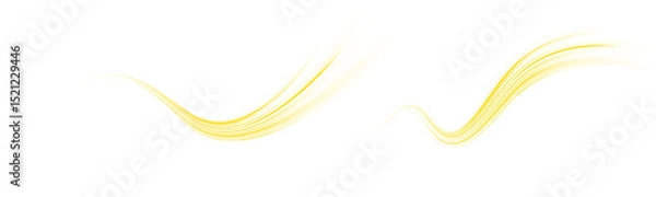Fototapeta PNG glitter and sparkle flare on yellow magic sky PNG, where a golden star reveals the start of a glow line and every flash curves into the next bright yellow line.