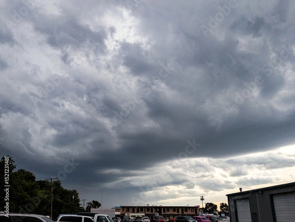 Obraz Shelf cloud rolling into town
