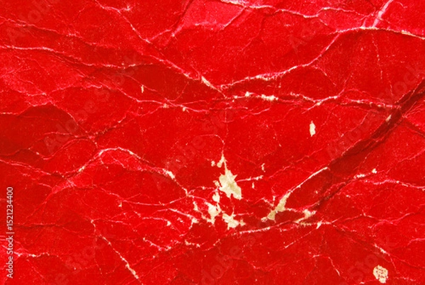 Obraz A sheet of worn red glossy paper texture as background