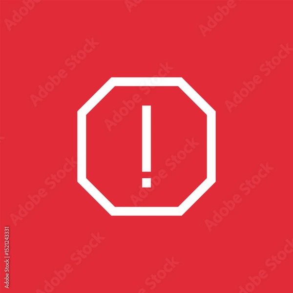 Obraz Caution warning red sign symbol icon vector illustration