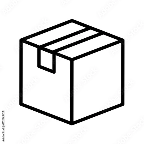Fototapeta Box Vector Outline Icon.  Shipping symbol.