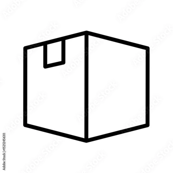 Fototapeta Box Vector Outline Icon.  Shipping symbol.