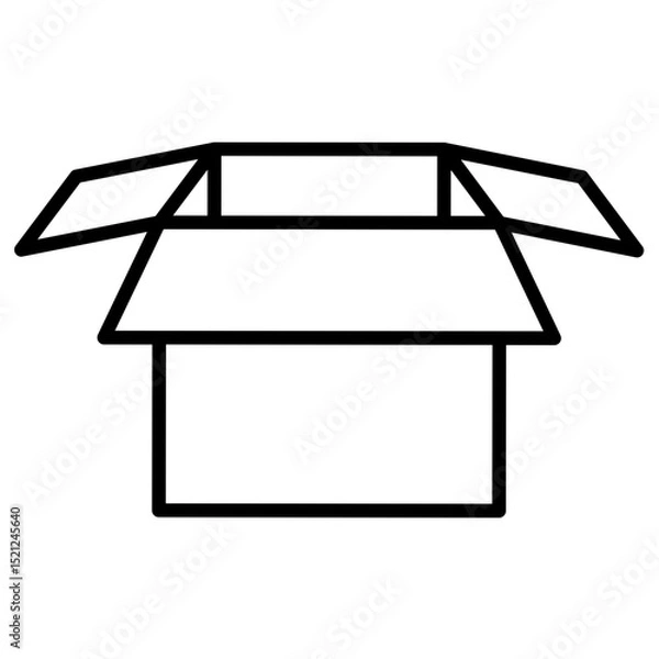 Fototapeta Box Vector Outline Icon.  Shipping symbol.