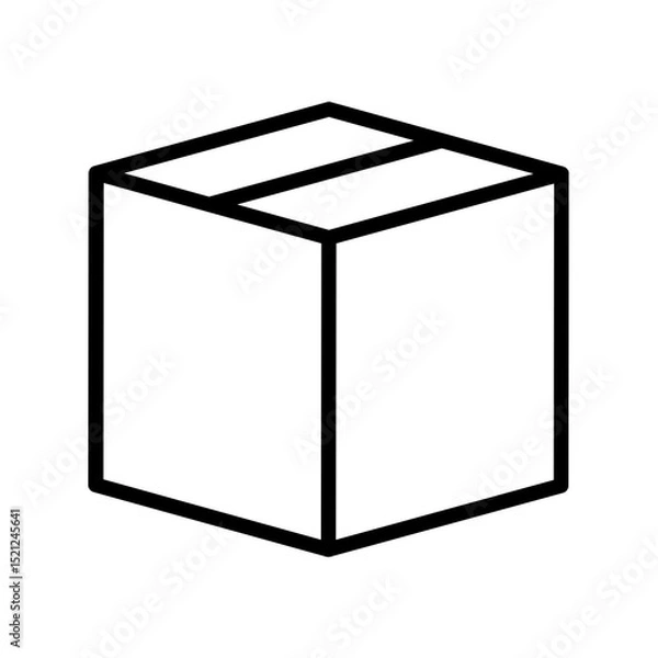 Fototapeta Box Vector Outline Icon.  Shipping symbol.