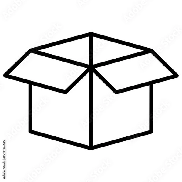 Fototapeta Box Vector Outline Icon.  Shipping symbol.