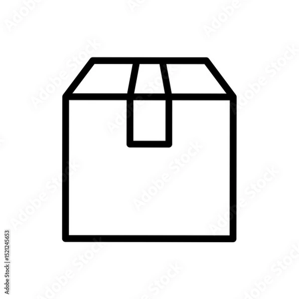Fototapeta Box Vector Outline Icon.  Shipping symbol.