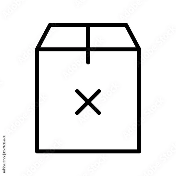 Fototapeta Box Vector Outline Icon.  Shipping symbol.
