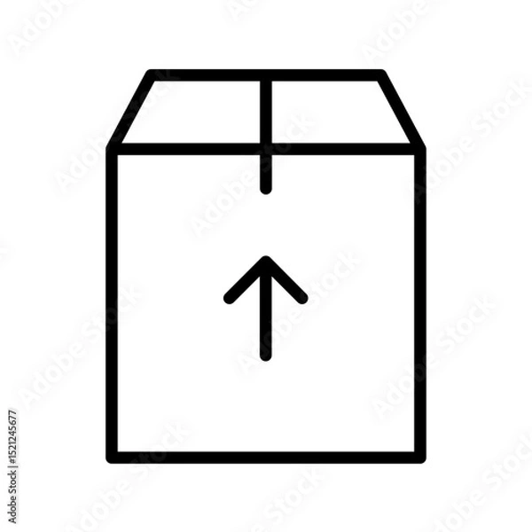 Fototapeta Box Vector Outline Icon.  Shipping symbol.