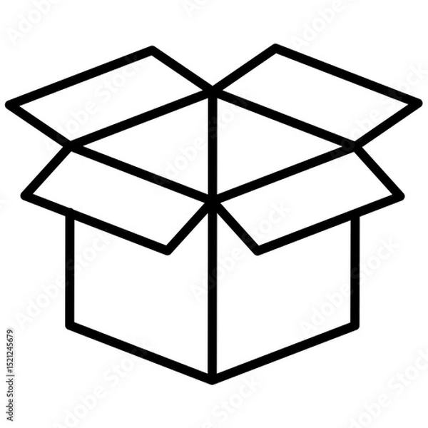 Fototapeta Box Vector Outline Icon.  Shipping symbol.