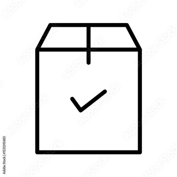 Fototapeta Box Vector Outline Icon.  Shipping symbol.