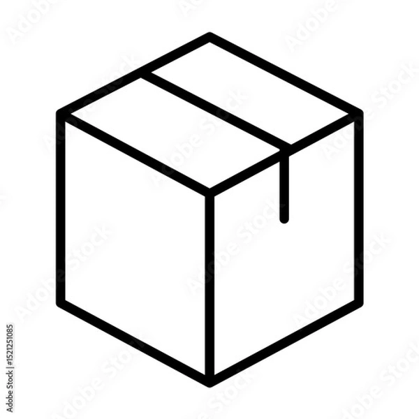 Fototapeta Box Vector Outline Icon.  Shipping symbol.