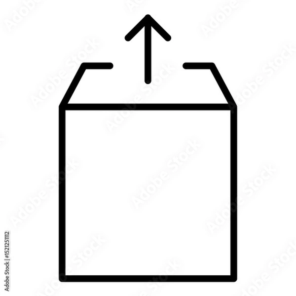 Fototapeta Box Vector Outline Icon.  Shipping symbol.