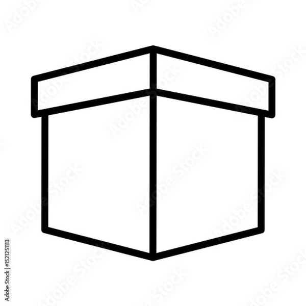 Fototapeta Box Vector Outline Icon.  Shipping symbol.
