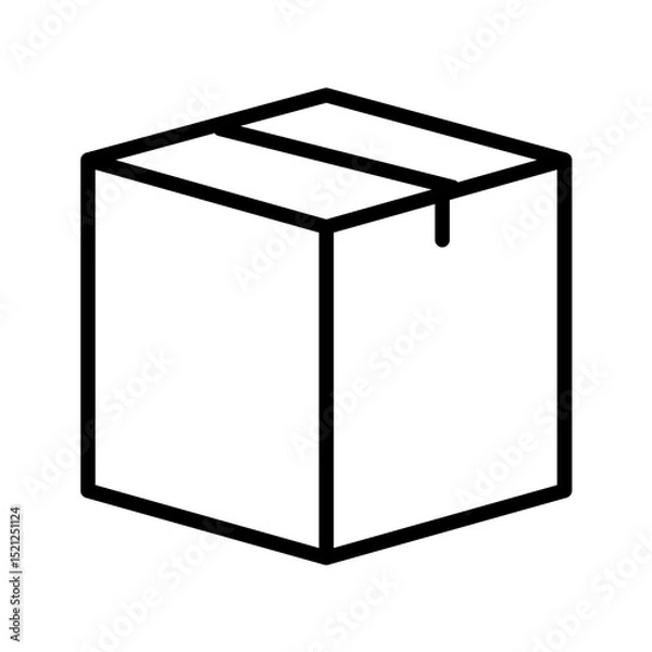 Fototapeta Box Vector Outline Icon.  Shipping symbol.