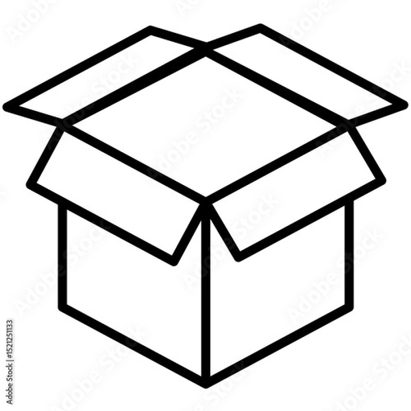 Fototapeta Box Vector Outline Icon.  Shipping symbol.